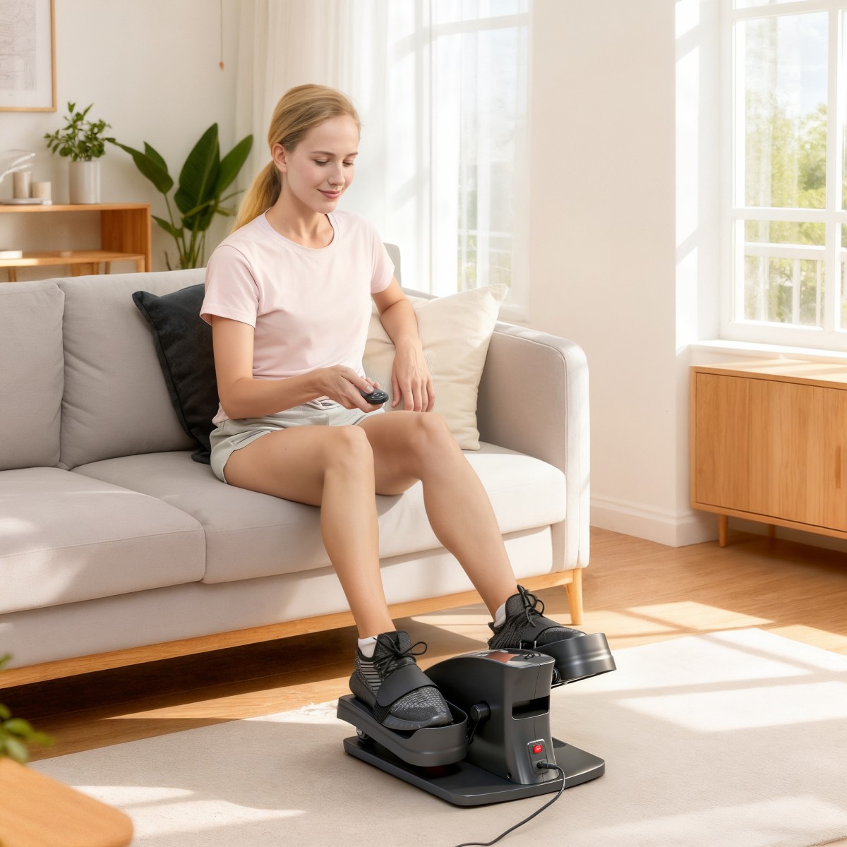 Mini Pedal Trainer 12 Speed ​​​​Τηλεχειριστήριο LED Αντιολισθητικό Φορητό Μεταλλικό Πλαστικό Μαύρο