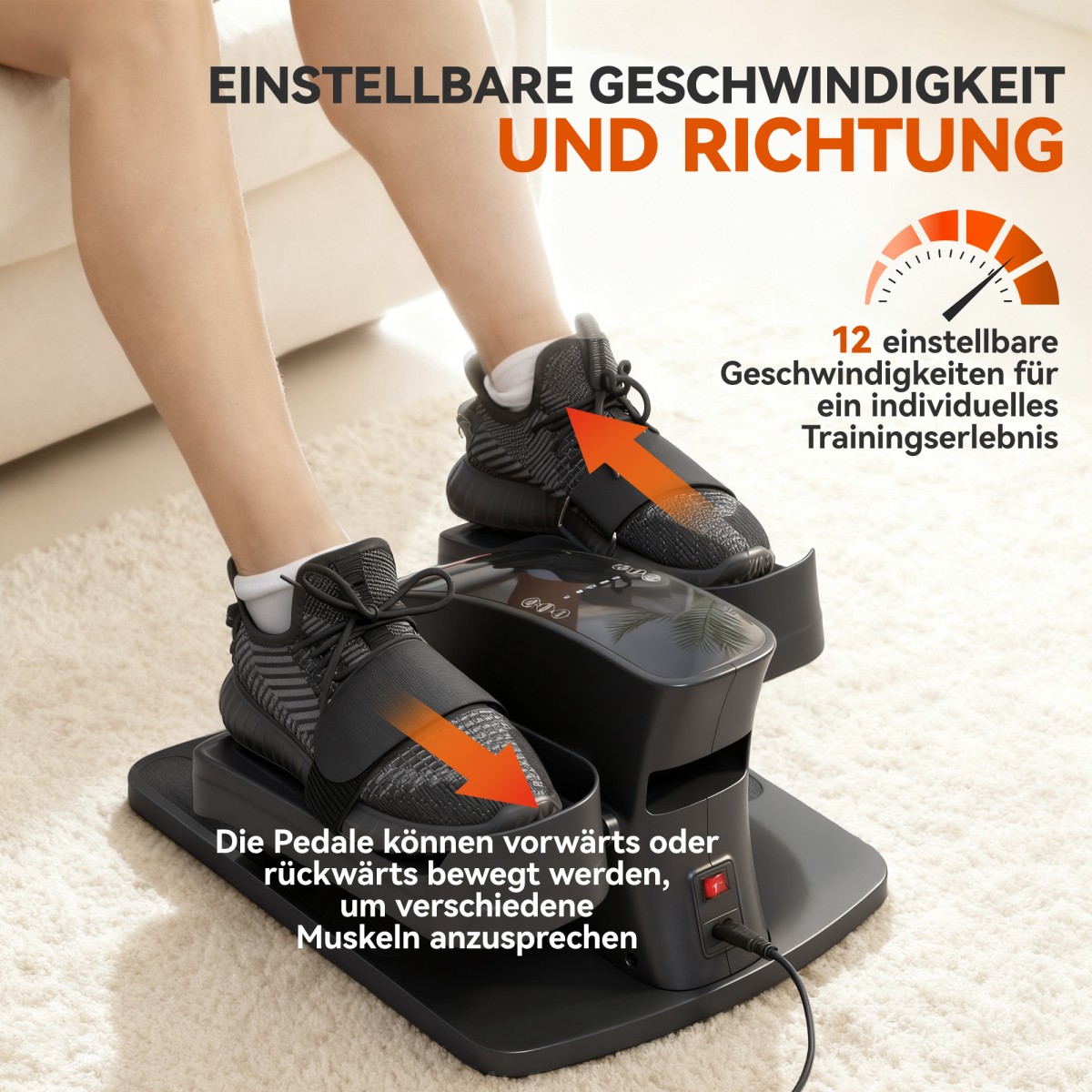 Mini Pedal Trainer 12 Speed ​​​​Τηλεχειριστήριο LED Αντιολισθητικό Φορητό Μεταλλικό Πλαστικό Μαύρο