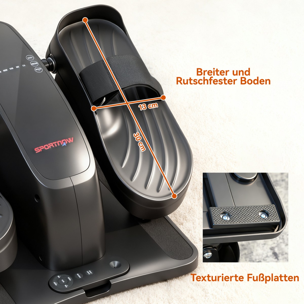 Mini Pedal Trainer 12 Speed ​​​​Τηλεχειριστήριο LED Αντιολισθητικό Φορητό Μεταλλικό Πλαστικό Μαύρο