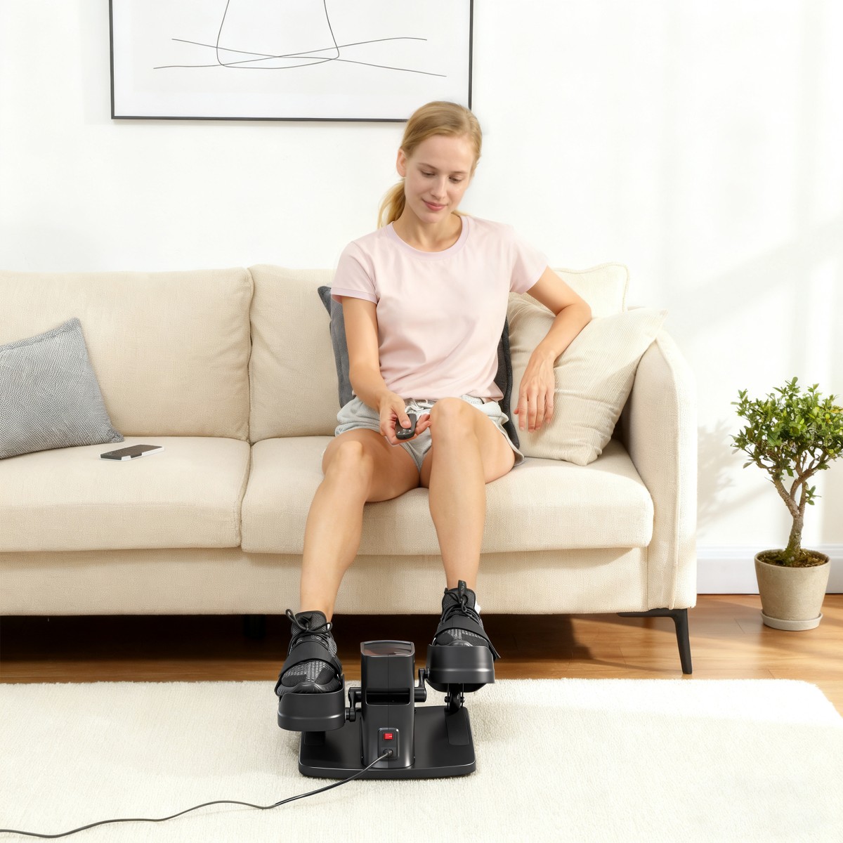 Mini Pedal Trainer 12 Speed ​​​​Τηλεχειριστήριο LED Αντιολισθητικό Φορητό Μεταλλικό Πλαστικό Μαύρο