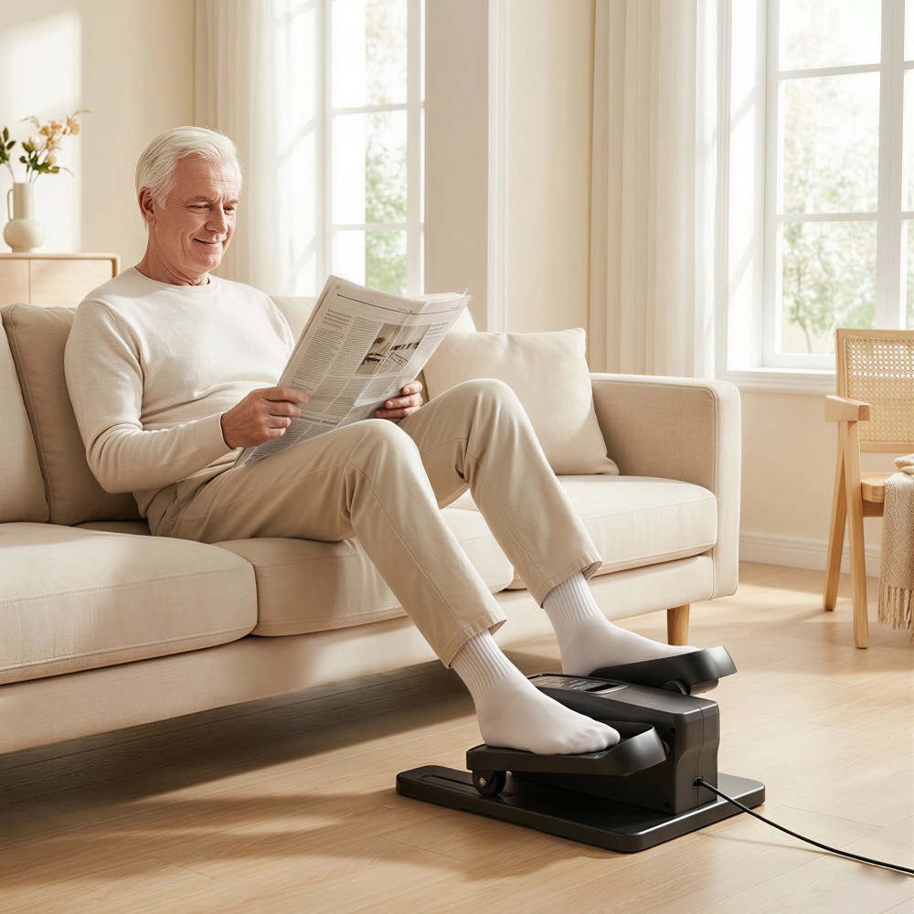 Mini Elliptical Trainer for Home Under Desk Electric Cross Trainer με τηλεχειριστήριο LED οθόνη 12 ταχυτήτων