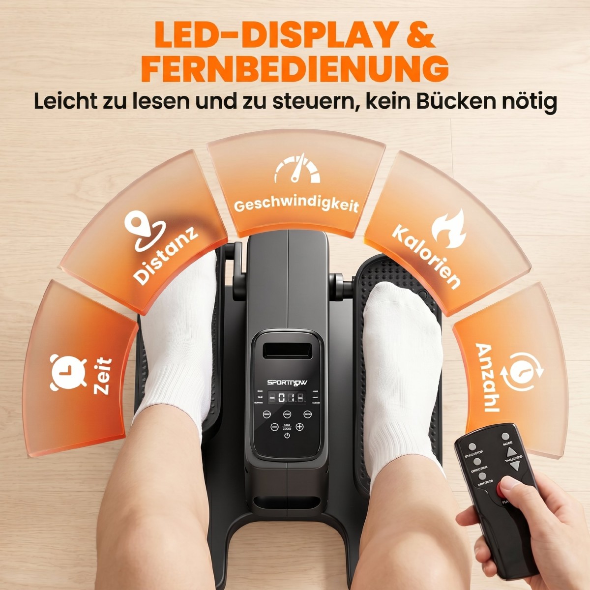Mini Elliptical Trainer for Home Under Desk Electric Cross Trainer με τηλεχειριστήριο LED οθόνη 12 ταχυτήτων
