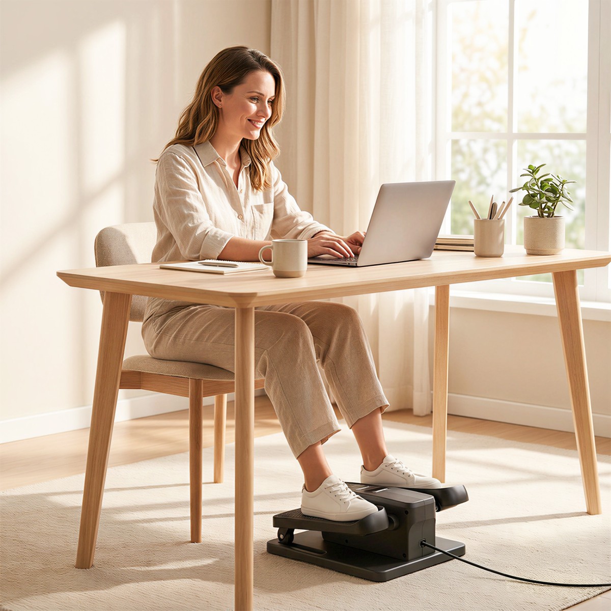 Mini Elliptical Trainer for Home Under Desk Electric Cross Trainer με τηλεχειριστήριο LED οθόνη 12 ταχυτήτων