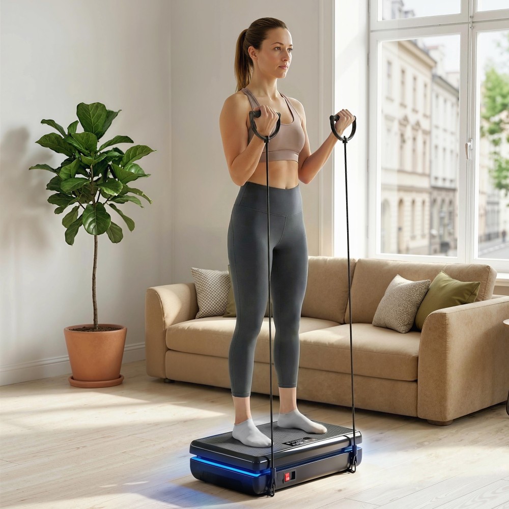 Πλάκα δόνησης με 120 επίπεδα έντασης, 5 προ-προγράμματα, φώτα LED, ζώνες αντίστασης, αντιολισθητικό