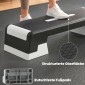 Αερόβιο stepper fitness ρυθμιζόμενο καθ' ύψος με 3 σκαλοπάτια (15/20/25 cm), αντιολισθητικό χαλάκι μαύρο + γκρι