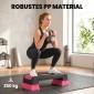 Αερόβιο stepper fitness ρυθμιζόμενο καθ' ύψος με 3 σκαλοπάτια (12/17,5/22,5 cm), αντιολισθητικό χαλάκι μαύρο + ροζ