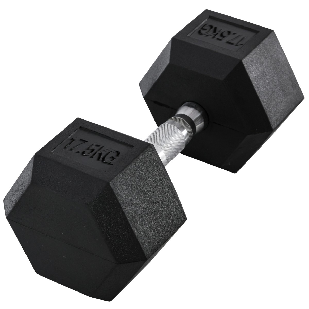Dumbbell 17,5kg Barbell Barbell Weight Αντιολισθητική λαβή Μαύρο + Ασημί