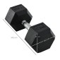 Dumbbell 17,5kg Barbell Barbell Weight Αντιολισθητική λαβή Μαύρο + Ασημί
