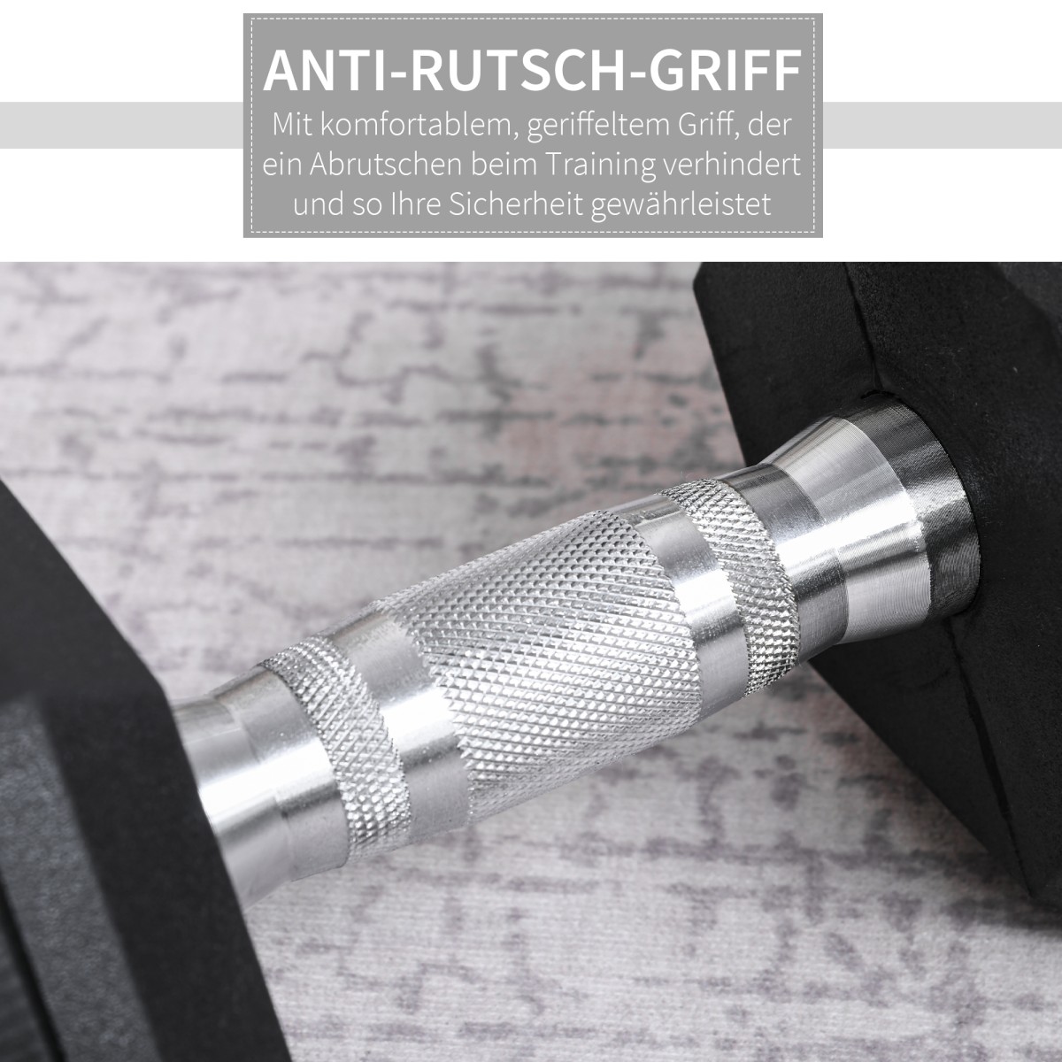 Dumbbell 17,5kg Barbell Barbell Weight Αντιολισθητική λαβή Μαύρο + Ασημί