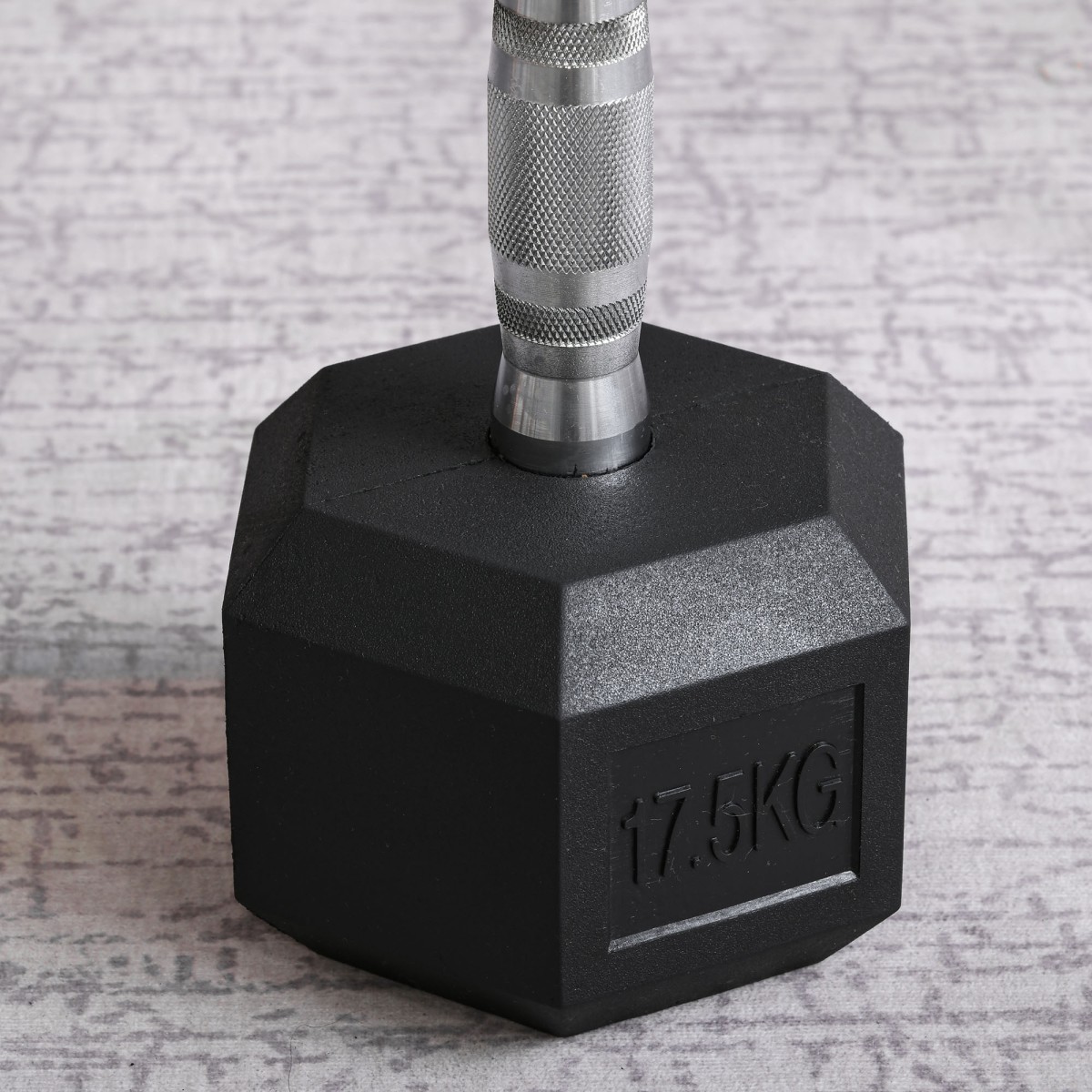 Dumbbell 17,5kg Barbell Barbell Weight Αντιολισθητική λαβή Μαύρο + Ασημί