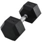 Dumbbell 17,5kg Barbell Barbell Weight Αντιολισθητική λαβή Μαύρο + Ασημί