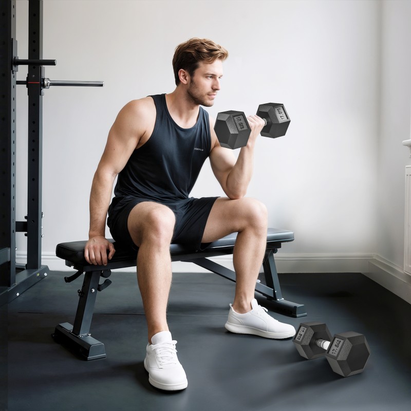 Dumbbell 35kg Barbell Barbell Weight Αντιολισθητική λαβή Μαύρο + Ασημί