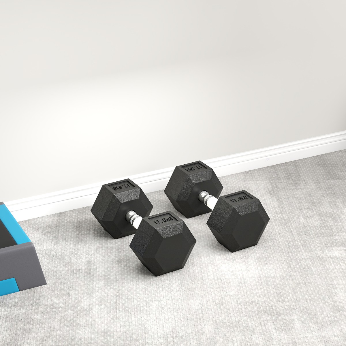 Dumbbell 35kg Barbell Barbell Weight Αντιολισθητική λαβή Μαύρο + Ασημί