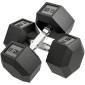 Dumbbell 35kg Barbell Barbell Weight Αντιολισθητική λαβή Μαύρο + Ασημί