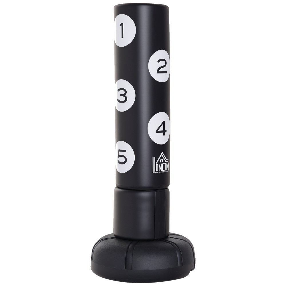 Ανεξάρτητος σάκος του μποξ με βάση και πλαστικό μαξιλαράκι, 176 cm, κατάλληλος για επαγγελματίες και αρχάριους, μαύρο