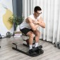 Sissy Squat Squat Trainer Leg Trainer Abdominal Buttocks Trainer 3 σε 1 Trainer Ρυθμιζόμενο έως 120 kg Steel Black 50 x 97 x (44,5-56,5) cm