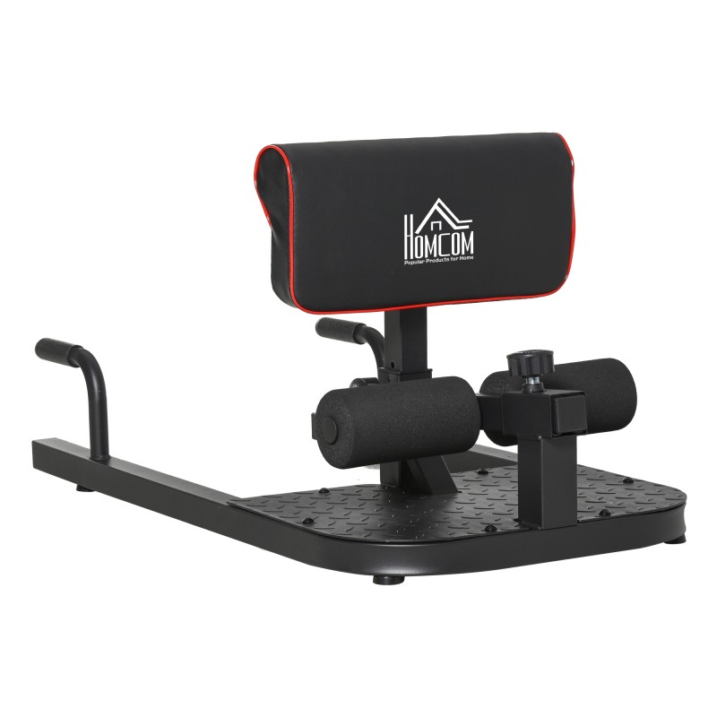 Sissy Squat Squat Trainer Leg Trainer Abdominal Buttocks Trainer 3 σε 1 Trainer Ρυθμιζόμενο έως 120 kg Steel Black 50 x 97 x (44,5-56,5) cm