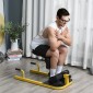 Sissy Squat Squat Trainer Leg Trainer Abdominal Buttocks Trainer 3 σε 1 Trainer Ρυθμιζόμενο έως 120 kg Steel Yellow + Black 50 x 97 x (44,5-56,5) cm