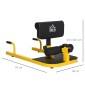 Sissy Squat Squat Trainer Leg Trainer Abdominal Buttocks Trainer 3 σε 1 Trainer Ρυθμιζόμενο έως 120 kg Steel Yellow + Black 50 x 97 x (44,5-56,5) cm