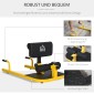 Sissy Squat Squat Trainer Leg Trainer Abdominal Buttocks Trainer 3 σε 1 Trainer Ρυθμιζόμενο έως 120 kg Steel Yellow + Black 50 x 97 x (44,5-56,5) cm