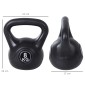 Kettlebell kettlebell 8 κιλών αλτήρας με γέμιση άμμου για αρχάριους μαύρος