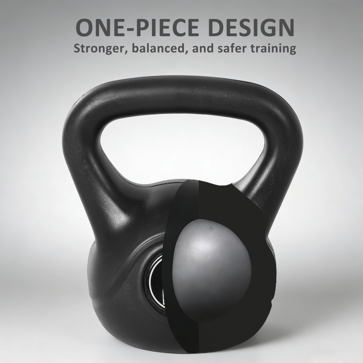 Kettlebell kettlebell 8 κιλών αλτήρας με γέμιση άμμου για αρχάριους μαύρος