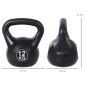 Kettlebell kettlebell 12 κιλών αλτήρας γεμισμένος με άμμο για αρχάριους μαύρος