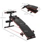 Sit Up Bench Abdominal Trainer with Training Ropes Πάγκος προπόνησης Πολυλειτουργικός Ρυθμιζόμενος & Αναδιπλούμενος 110 kg Χωρητικότητα φόρτωσης Steel Black + Red 137 x 51 x 50-66 cm