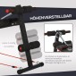 Sit Up Bench Abdominal Trainer with Training Ropes Πάγκος προπόνησης Πολυλειτουργικός Ρυθμιζόμενος & Αναδιπλούμενος 110 kg Χωρητικότητα φόρτωσης Steel Black + Red 137 x 51 x 50-66 cm