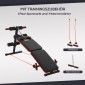 Sit Up Bench Abdominal Trainer with Training Ropes Πάγκος προπόνησης Πολυλειτουργικός Ρυθμιζόμενος & Αναδιπλούμενος 110 kg Χωρητικότητα φόρτωσης Steel Black + Red 137 x 51 x 50-66 cm
