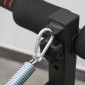 Sit Up Bench Abdominal Trainer with Training Ropes Πάγκος προπόνησης Πολυλειτουργικός Ρυθμιζόμενος & Αναδιπλούμενος 110 kg Χωρητικότητα φόρτωσης Steel Black + Red 137 x 51 x 50-66 cm