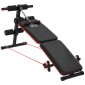 Sit Up Bench Abdominal Trainer with Training Ropes Πάγκος προπόνησης Πολυλειτουργικός Ρυθμιζόμενος & Αναδιπλούμενος 110 kg Χωρητικότητα φόρτωσης Steel Black + Red 137 x 51 x 50-66 cm