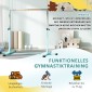 Μπάρα γυμναστικής, οριζόντια μπάρα, ρυθμιζόμενο ύψος 13 επιπέδων, χωράει έως 75 κιλά, ατσάλι, ξύλο οξιάς, γαλάζιο