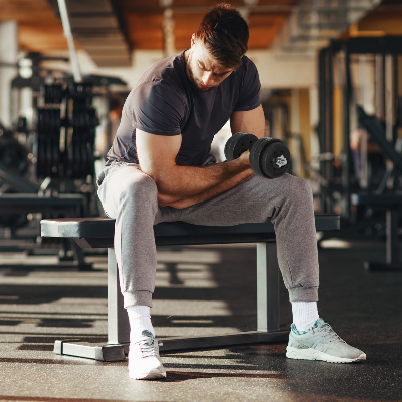 Σετ αλτήρες 30 KG Σετ αλτήρες με πλάκες βάρους για γυμναστήριο στο σπίτι Γυμναστήριο από ψεύτικο δέρμα Faux Leather Μαύρο Προπόνηση δύναμης