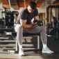 Σετ αλτήρες 30 KG Σετ αλτήρες με πλάκες βάρους για γυμναστήριο στο σπίτι Γυμναστήριο από ψεύτικο δέρμα Faux Leather Μαύρο Προπόνηση δύναμης