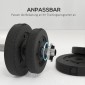 Σετ αλτήρες 25 KG Σετ αλτήρες με πλάκες βάρους για το γραφείο γυμναστικής στο σπίτι από ατσάλι Faux δέρμα Μαύρο