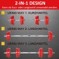 Σετ Dumbbell 20/30KGS 2-IN-1 Dumbbells & Barbells Adjustable Lifting Weight for Home Fitness Muscle Red+Black 21,5 x 21,5 x 3,8 cm