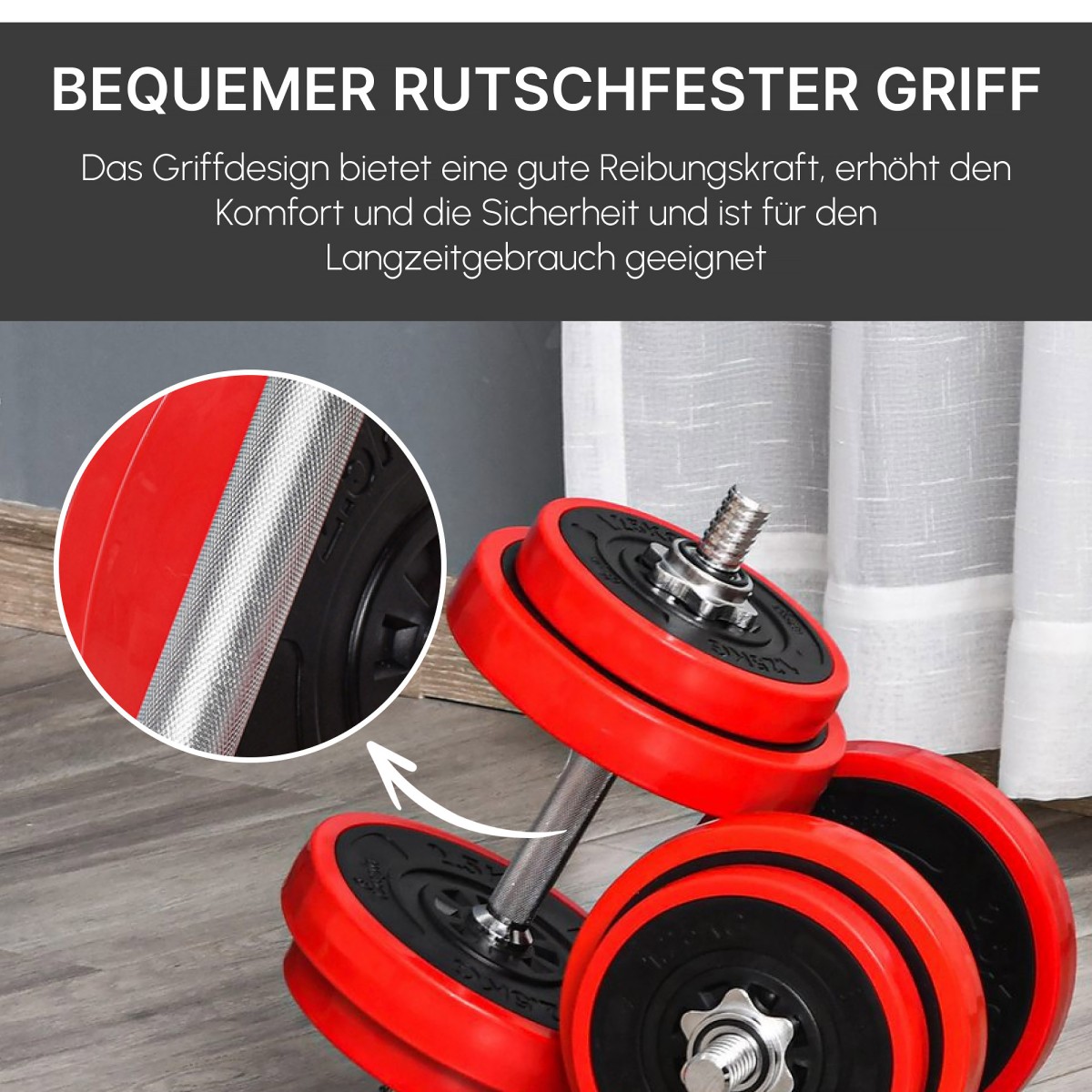 Σετ Dumbbell 20/30KGS 2-IN-1 Dumbbells & Barbells Adjustable Lifting Weight for Home Fitness Muscle Red+Black 21,5 x 21,5 x 3,8 cm