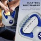 Kettlebell, kettlebell, 12 kg, επίπεδος πάτος, μεγάλη λαβή, πλαστικό κάλυμμα, μπλε, 24 x 17 x 28 cm