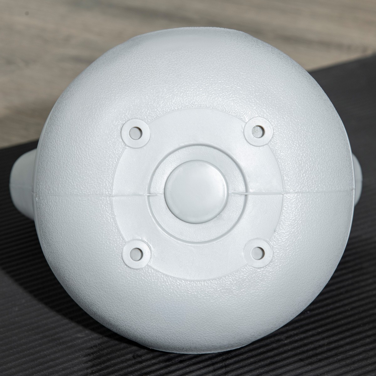 Kettlebell, kettlebell, 12 kg, επίπεδος πάτος, μεγάλη λαβή, πλαστικό κάλυμμα, μπλε, 24 x 17 x 28 cm