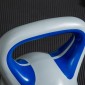 Kettlebell, kettlebell, 12 kg, επίπεδος πάτος, μεγάλη λαβή, πλαστικό κάλυμμα, μπλε, 24 x 17 x 28 cm