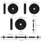 Σετ Dumbbell Bar & Dumbbell 2 in 1 20kg Αντιολισθητικό δάπεδο Απαλό Μαύρο/Πράσινο