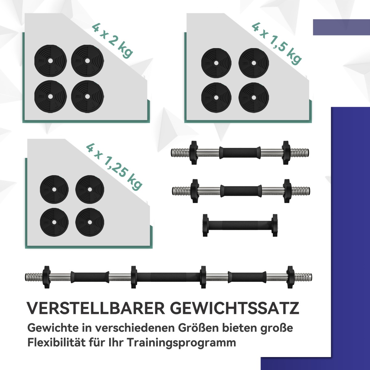 Σετ Dumbbell Bar & Dumbbell 2 in 1 20kg Αντιολισθητικό δάπεδο Απαλό Μαύρο/Πράσινο
