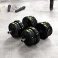 Σετ Dumbbell Bar & Dumbbell 2 in 1 20kg Αντιολισθητικό δάπεδο Απαλό Μαύρο/Πράσινο
