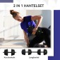 2 σε 1 Σετ Dumbbell Bar & Dumbbell 25kg Αντιολισθητικό δάπεδο Απαλό Μαύρο/Πράσινο