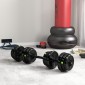 2 σε 1 Σετ Dumbbell Bar & Dumbbell 25kg Αντιολισθητικό δάπεδο Απαλό Μαύρο/Πράσινο