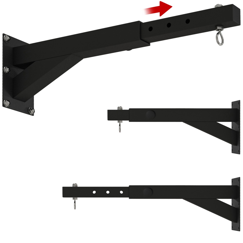 Υποδοχή σάκου του μποξ, ρυθμιζόμενο μήκος 5 επιπέδων, επιτοίχια τοποθέτηση, έως 60 κιλά, ατσάλι, μαύρο