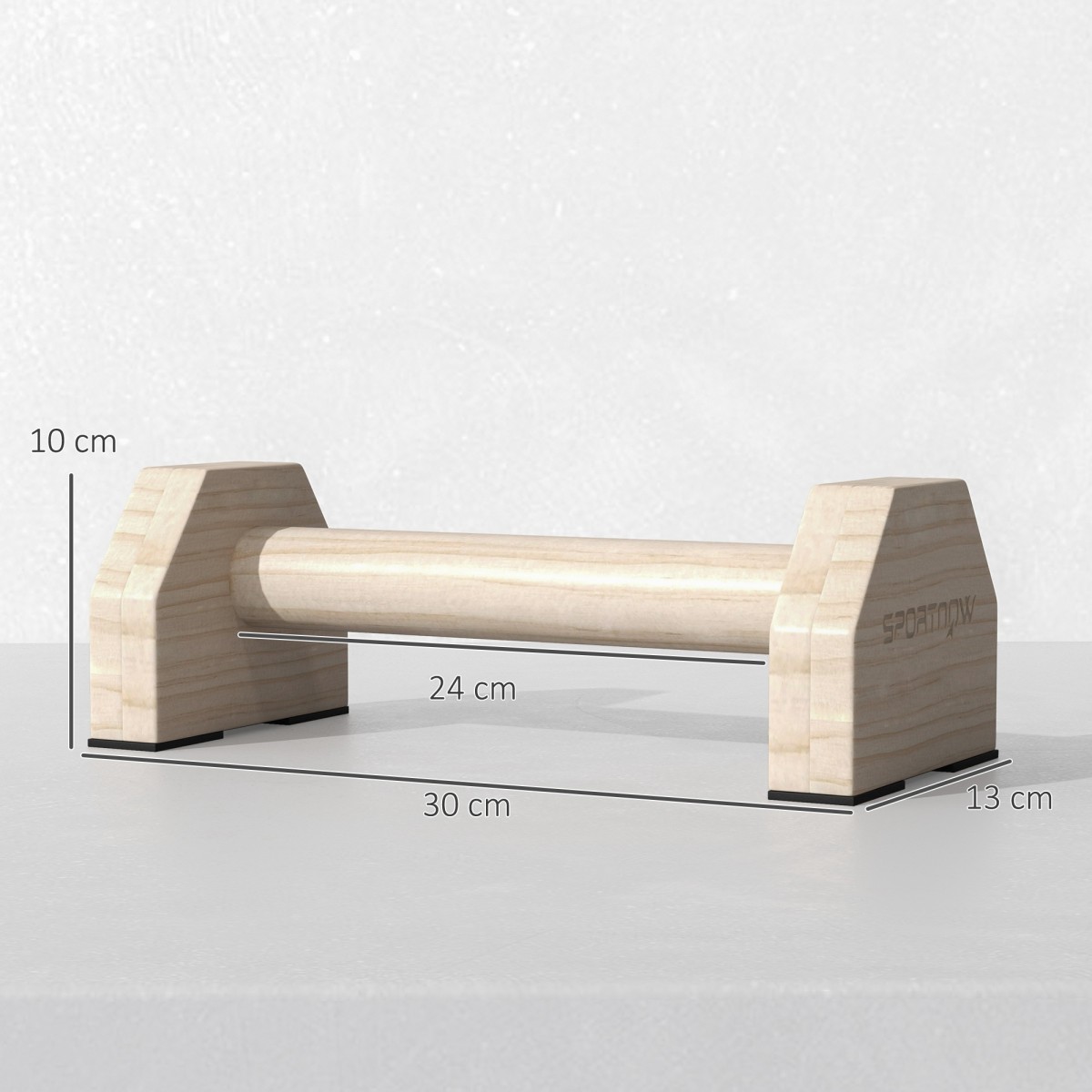 Push Up Bars σε σετ 2, στιβαρές & αντιολισθητικές, έως 120 kg, ξύλο οξιάς, 30x13x10cm, φυσικό