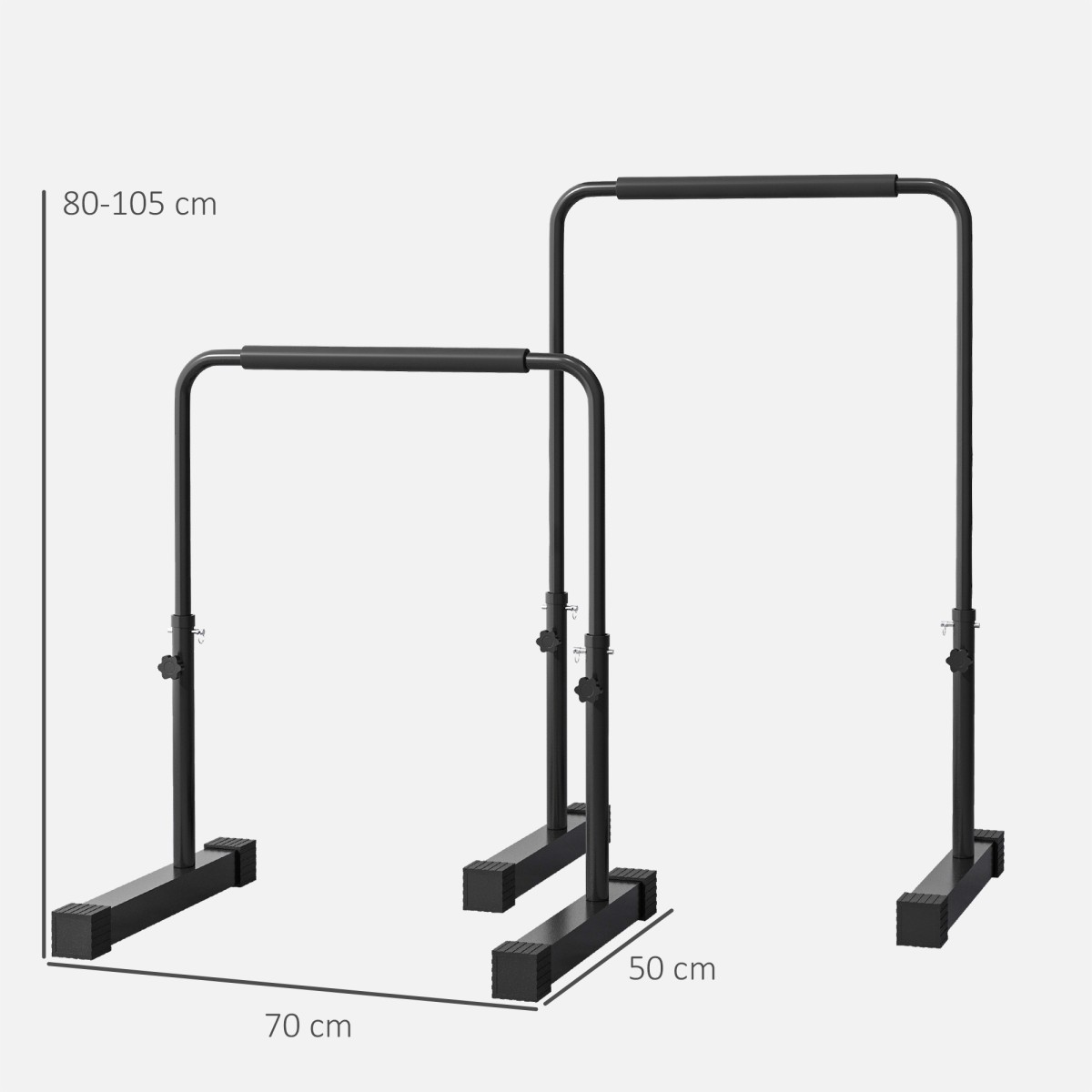 Σταθμός βύθισης, ρυθμιζόμενο ύψος 80-105 cm, ελαφρύ, αντιολισθητικό, έως 120 κιλά, ατσάλι, μαύρο