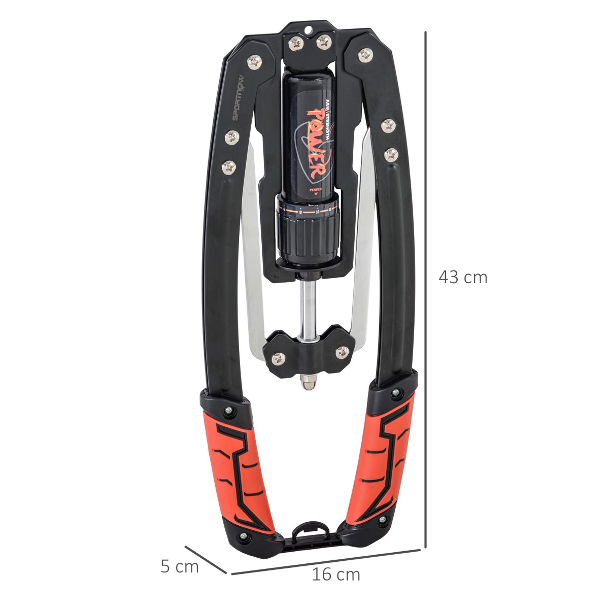 Power Twister 10-200kg Arm Trainer Adjustable Hydraulic Training Device 43 x 16 x 5 cm Μαύρο+Κόκκινο